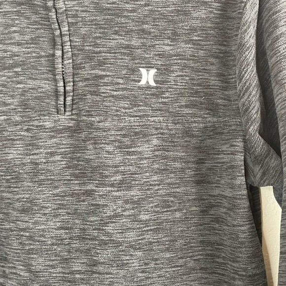 Hurley 1/4 Zip Fleece Lined Long Sleeve Black Hoodie Pullover Fleece XL - EUC - Picture 7 of 8